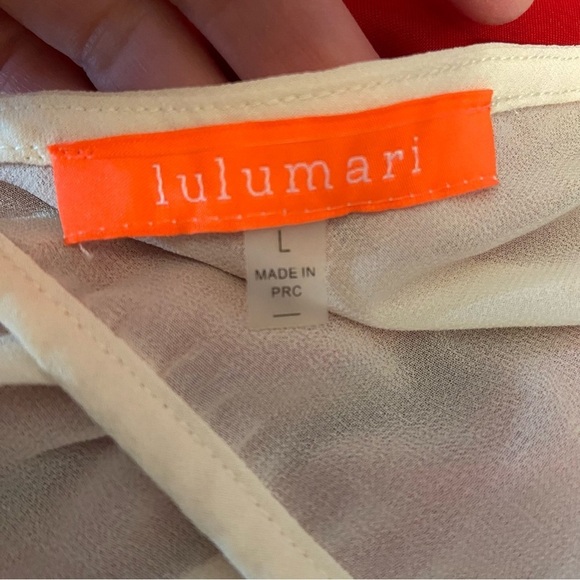 Lulumari women’s ivory‎  beaded sheer blouse in size large - Picture 6 of 8